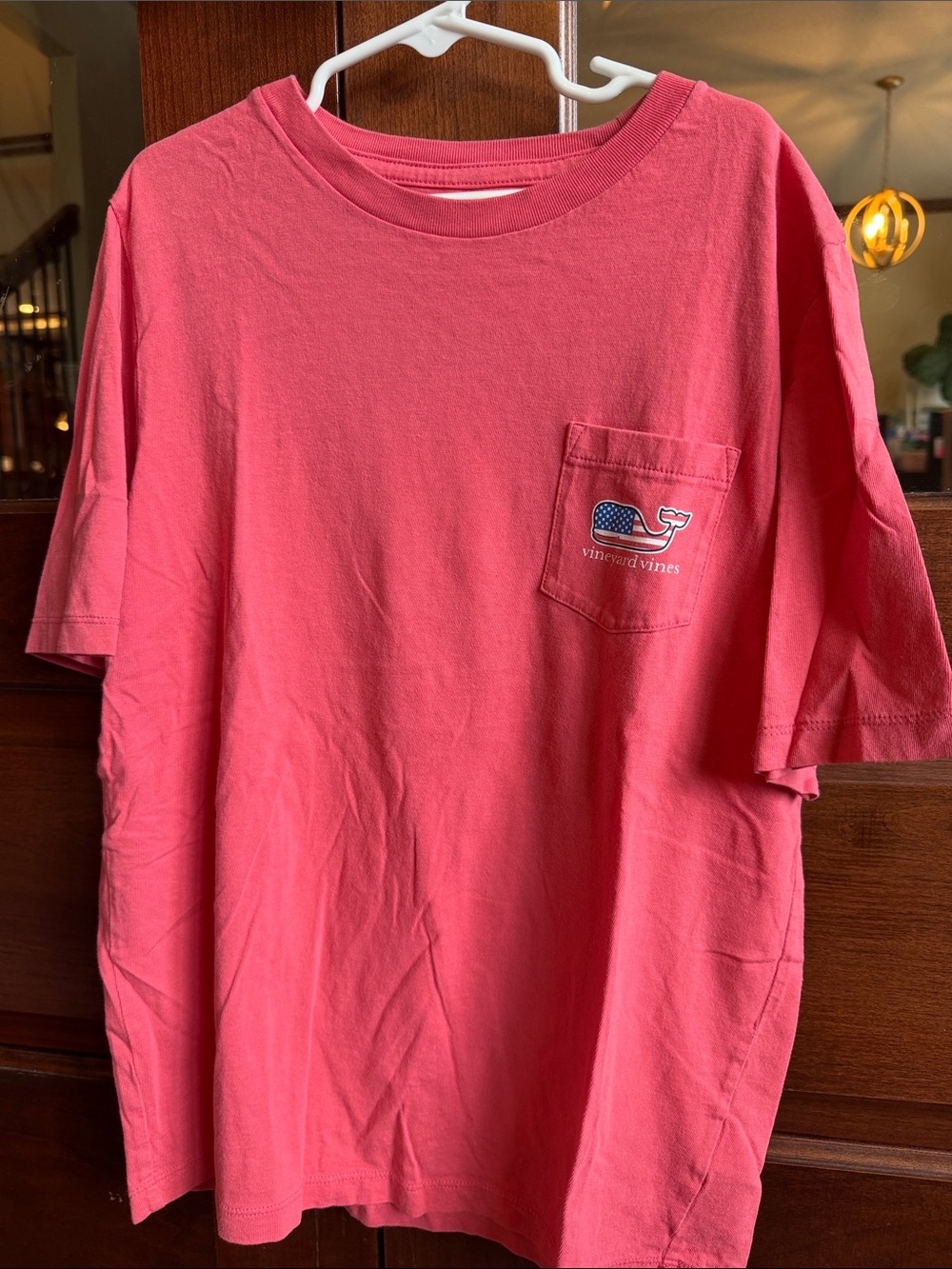 Vineyard Vines Kids Short-Sleeve Pocket Tee in Coral Pink